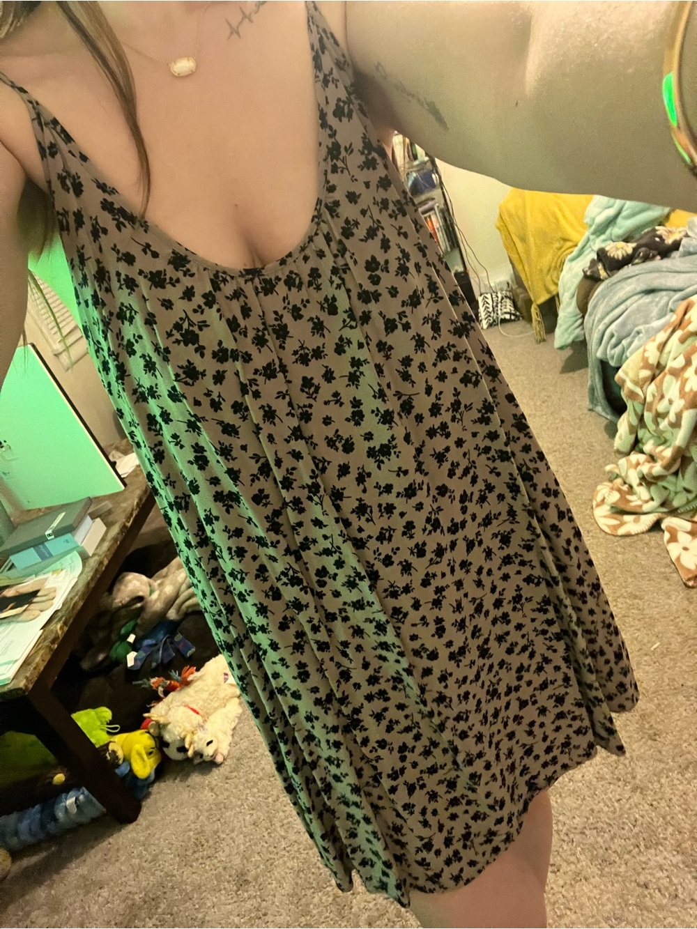 Forever 21 Casual Brown Floral Swing Dress